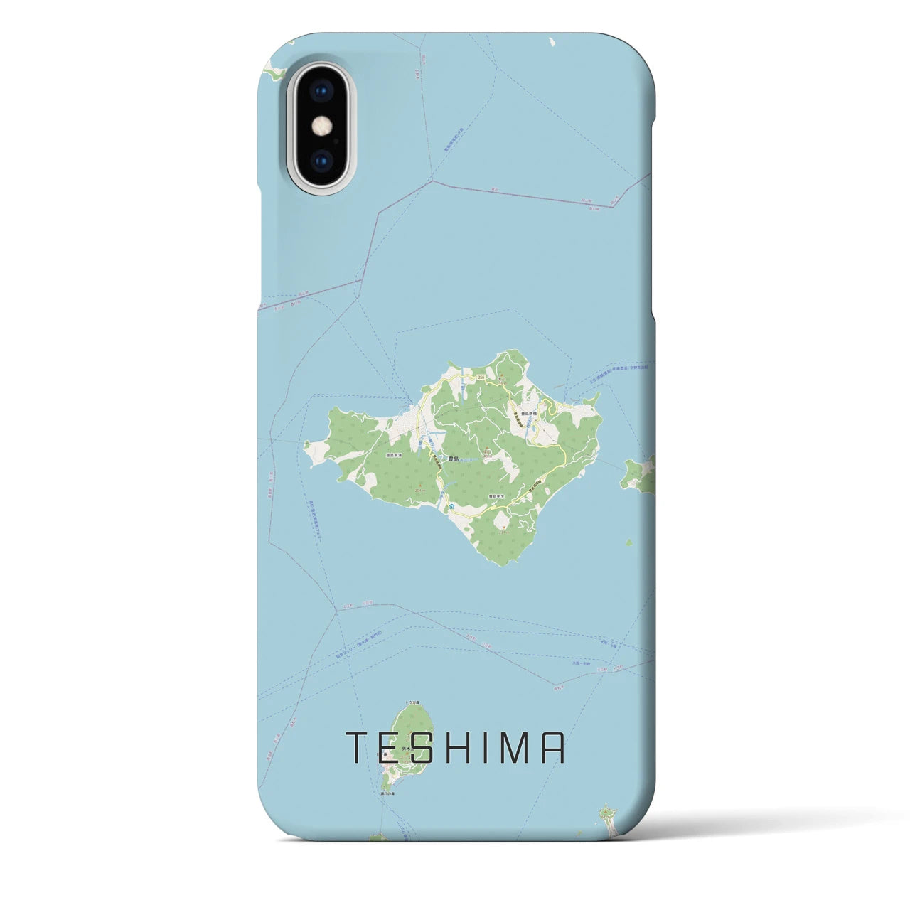 【豊島(香川県)】地図柄iPhoneケース(バックカバータイプ)