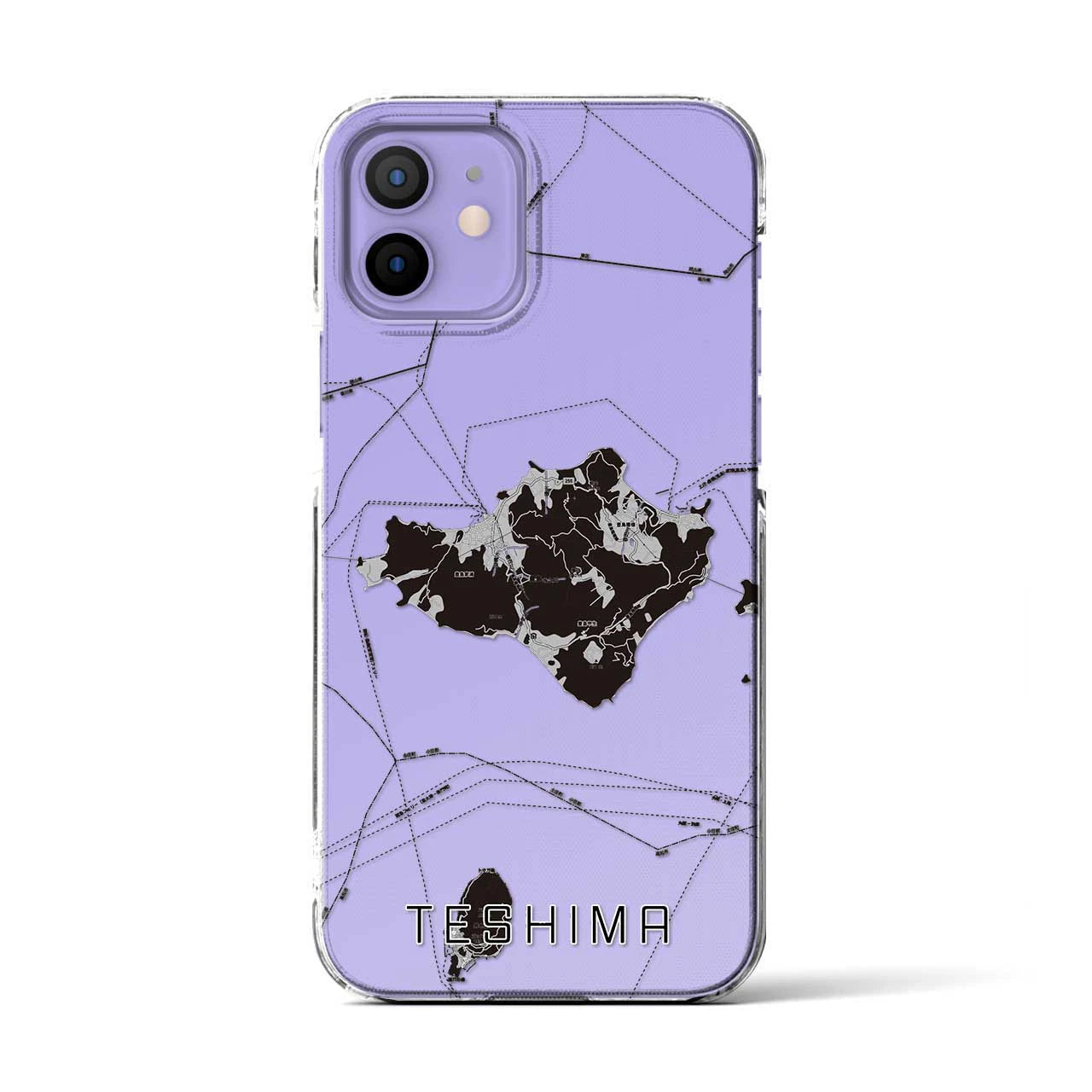 【豊島(香川県)】地図柄iPhoneケース(クリアタイプ)