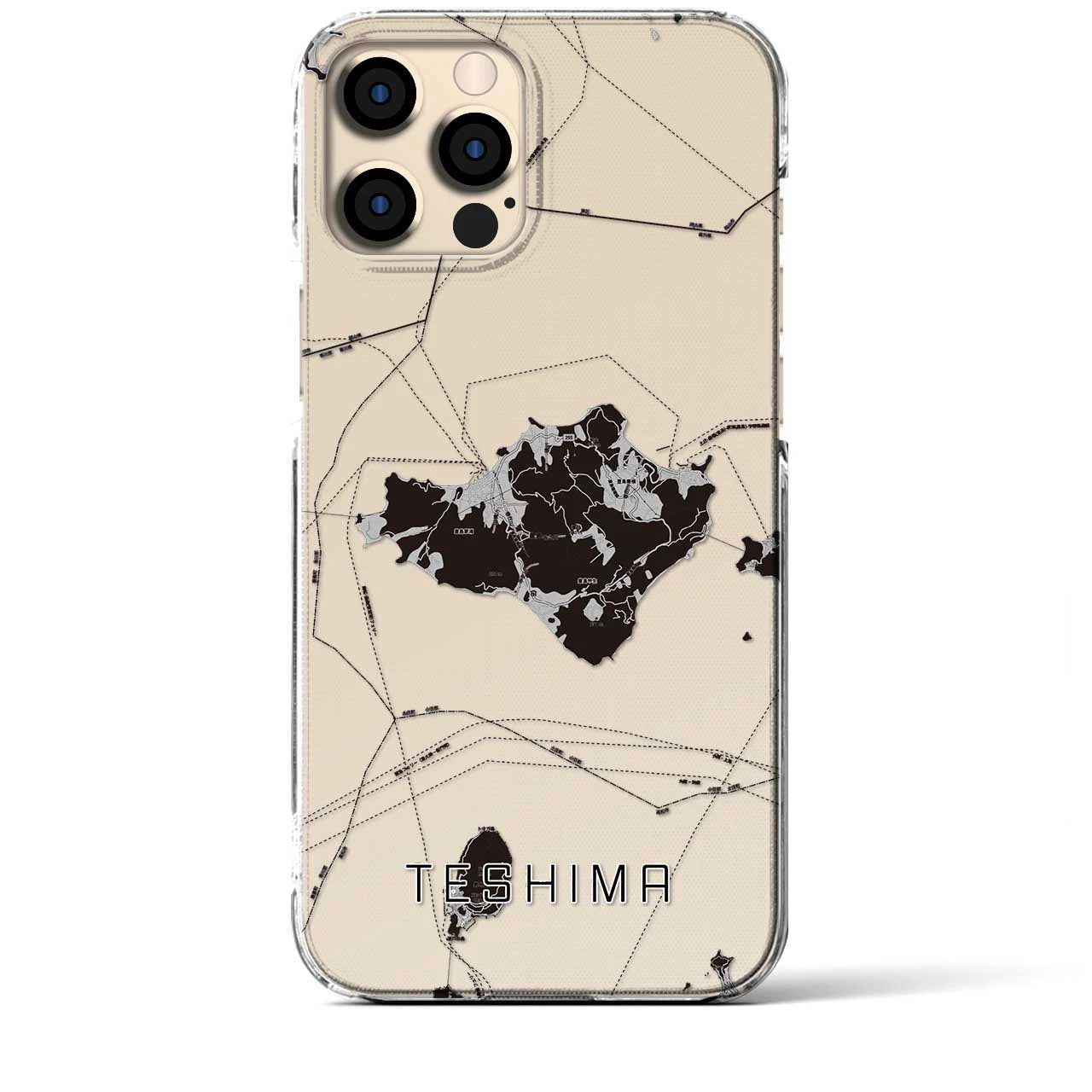 【豊島(香川県)】地図柄iPhoneケース(クリアタイプ)