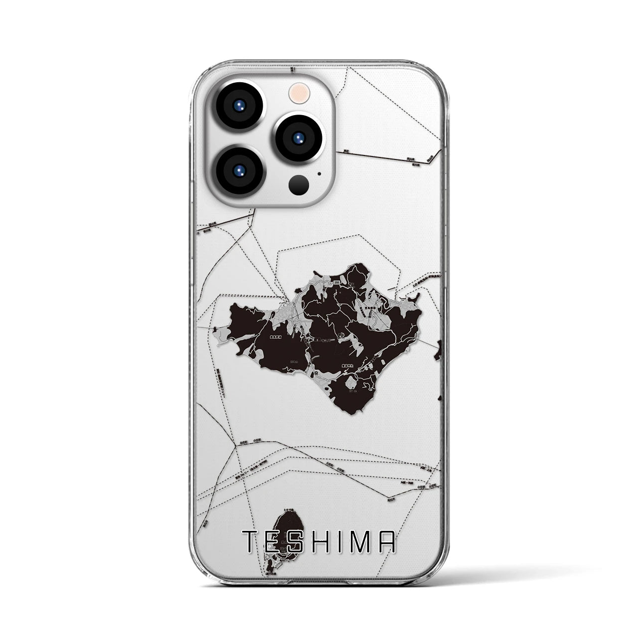 【豊島(香川県)】地図柄iPhoneケース(クリアタイプ)