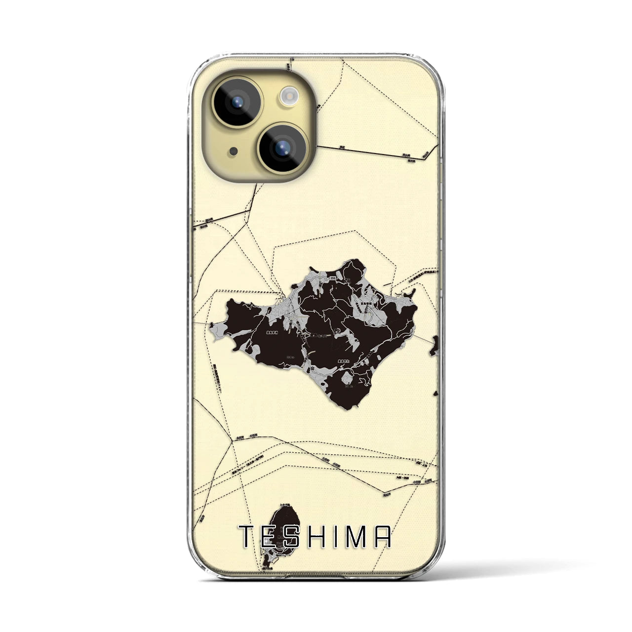 【豊島(香川県)】地図柄iPhoneケース(クリアタイプ)