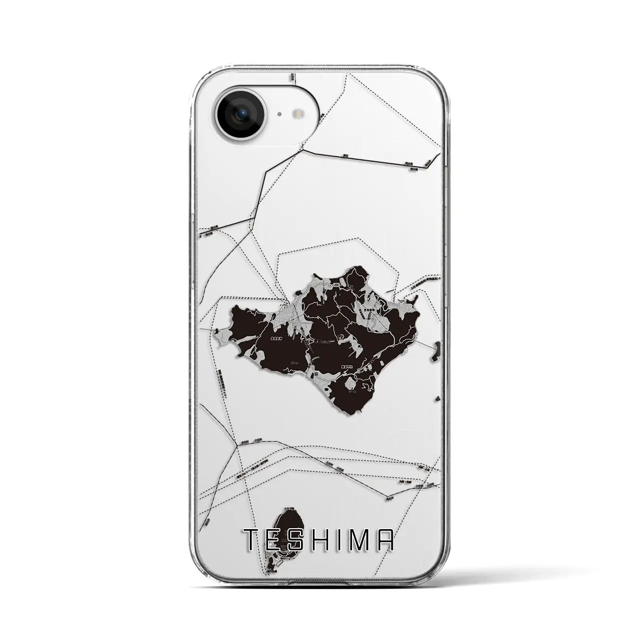【豊島(香川県)】地図柄iPhoneケース(クリアタイプ)