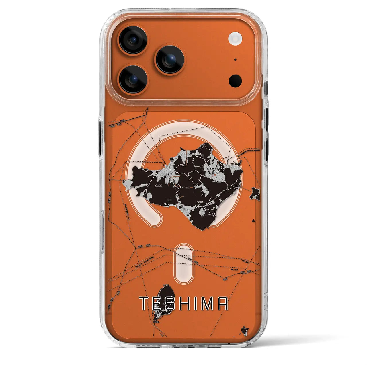 【豊島(香川県)】地図柄iPhoneケース(MagSafeタイプ)