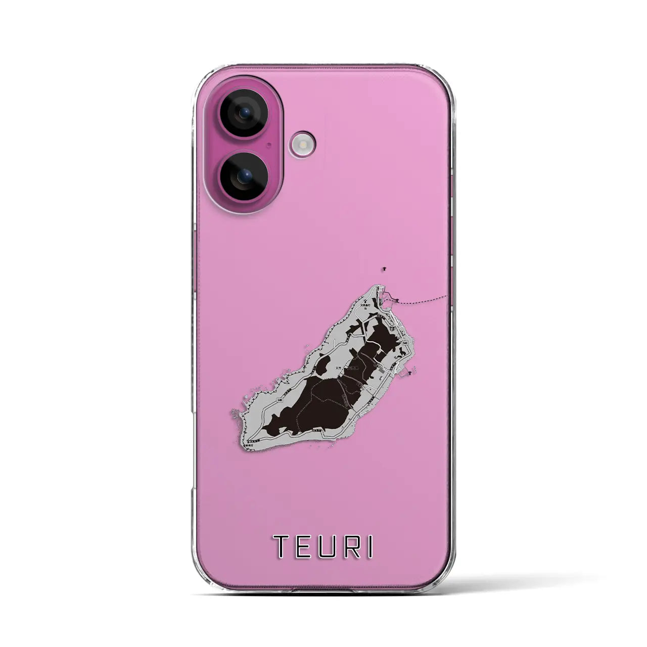 【天売(北海道)】地図柄iPhoneケース(クリアタイプ)モノトーン・iPhone 16 Pro 用