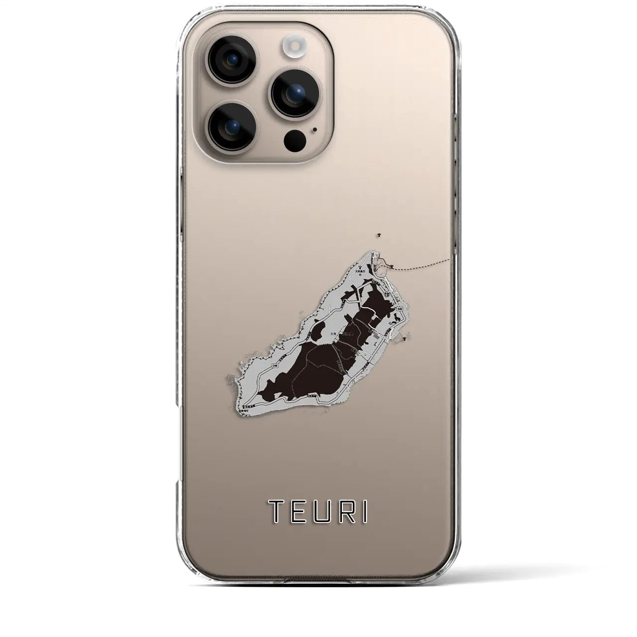 【天売(北海道)】地図柄iPhoneケース(クリアタイプ)モノトーン・iPhone 16 Plus 用
