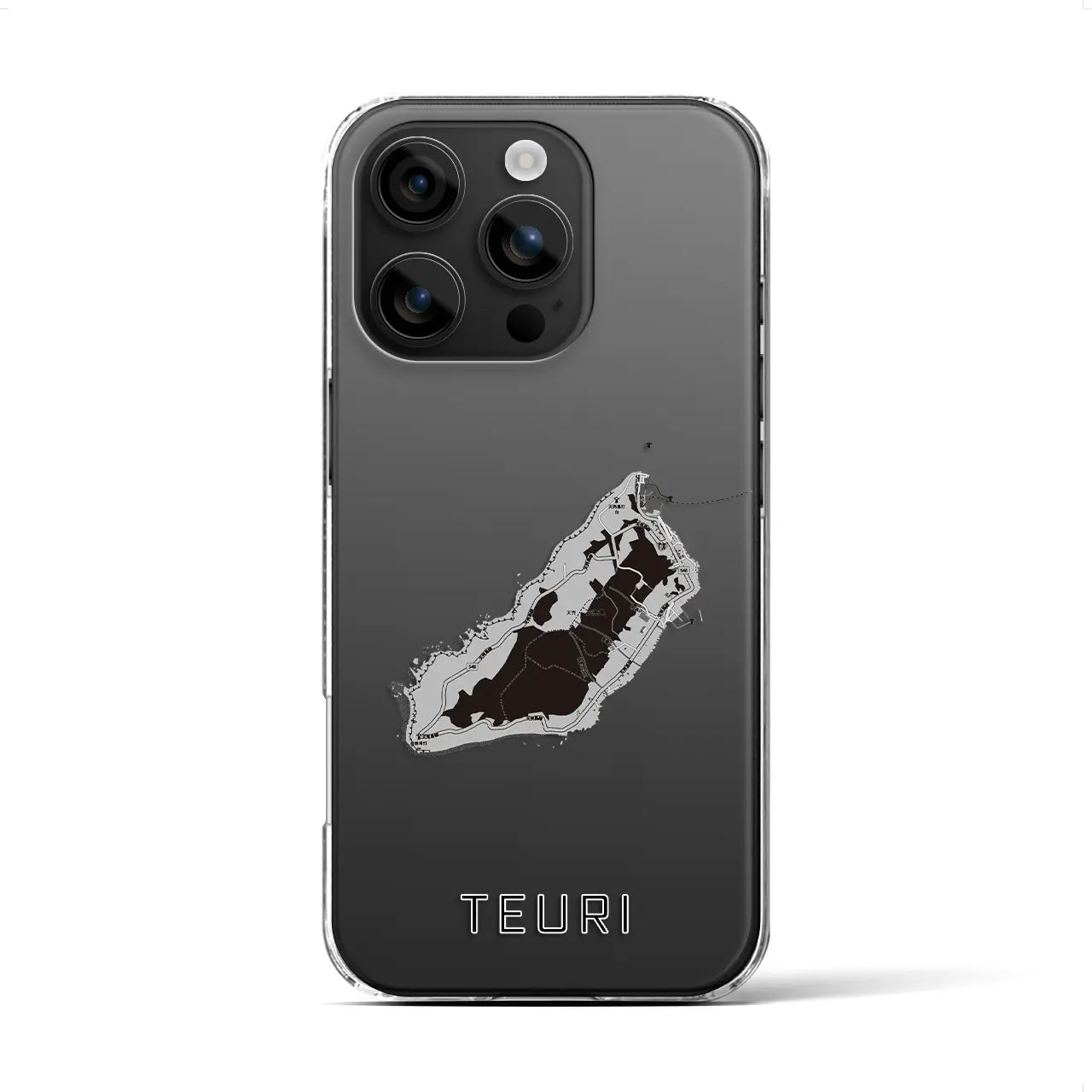 【天売(北海道)】地図柄iPhoneケース(クリアタイプ)モノトーン・iPhone 16 用