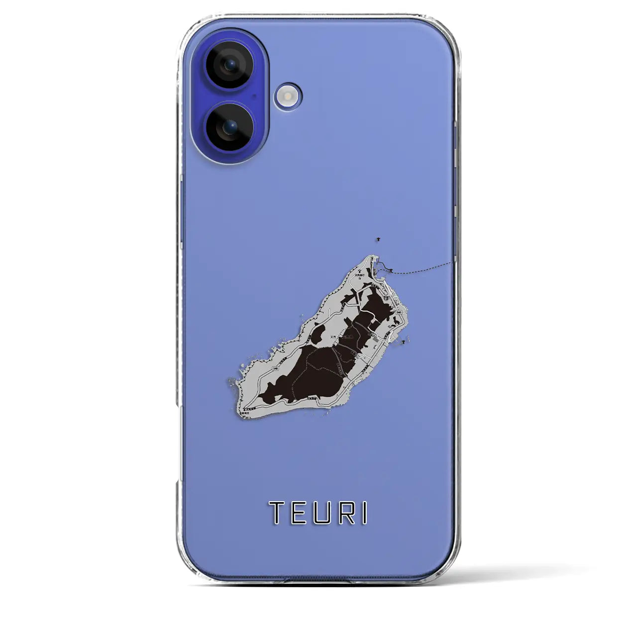 【天売(北海道)】地図柄iPhoneケース(クリアタイプ)モノトーン・iPhone 16 Pro Max 用