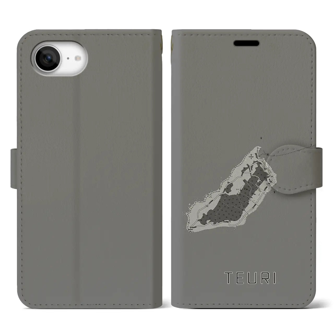 【天売(北海道)】地図柄iPhoneケース(手帳タイプ)