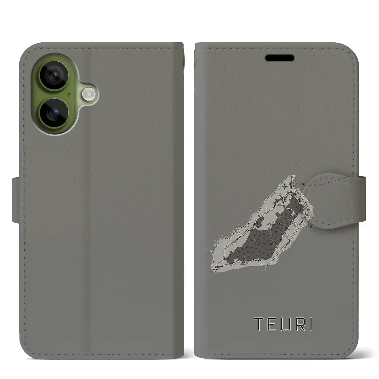 【天売(北海道)】地図柄iPhoneケース(手帳タイプ)