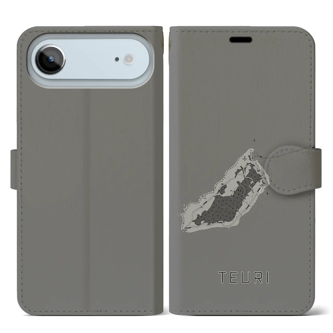 【天売(北海道)】地図柄iPhoneケース(手帳タイプ)