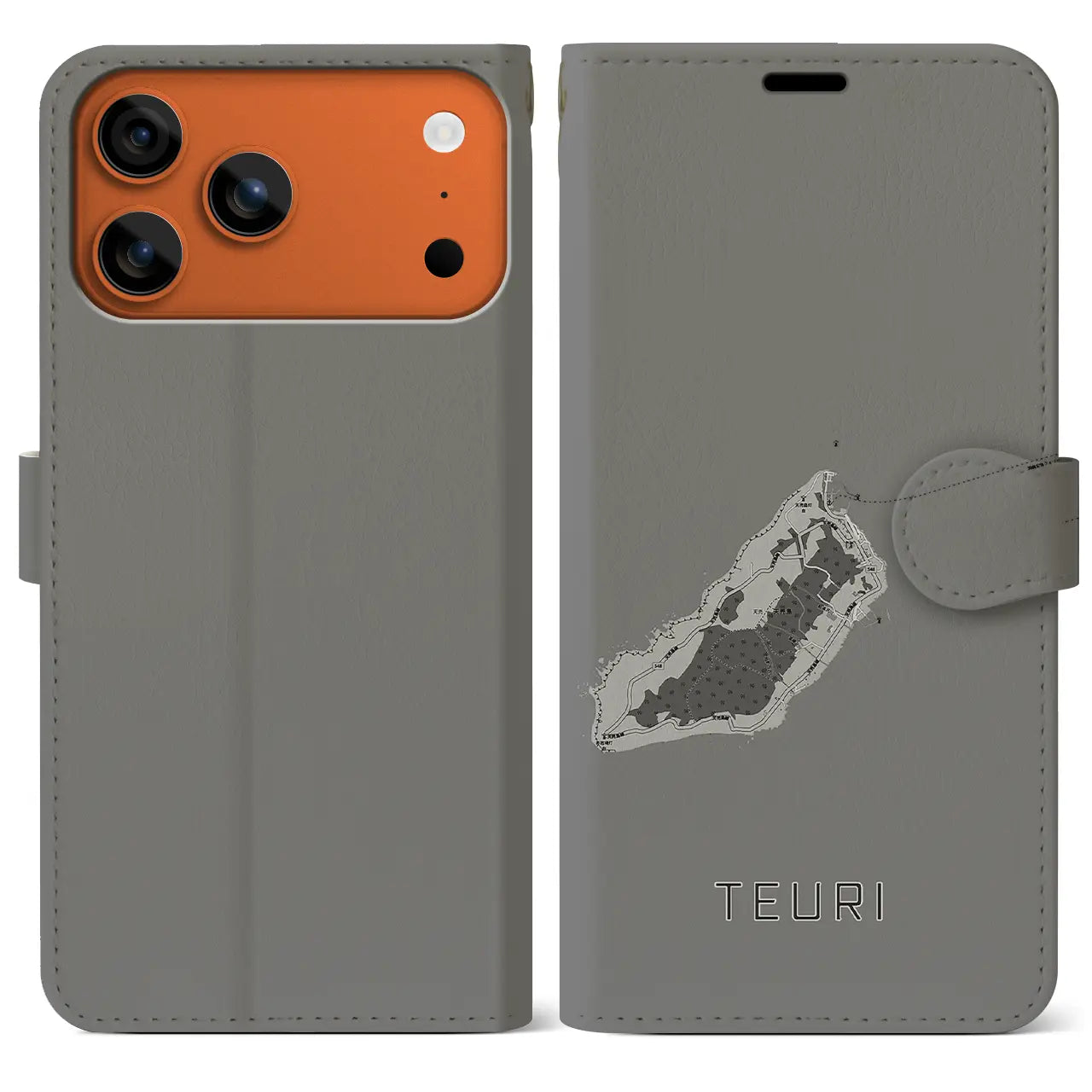 【天売(北海道)】地図柄iPhoneケース(手帳タイプ)