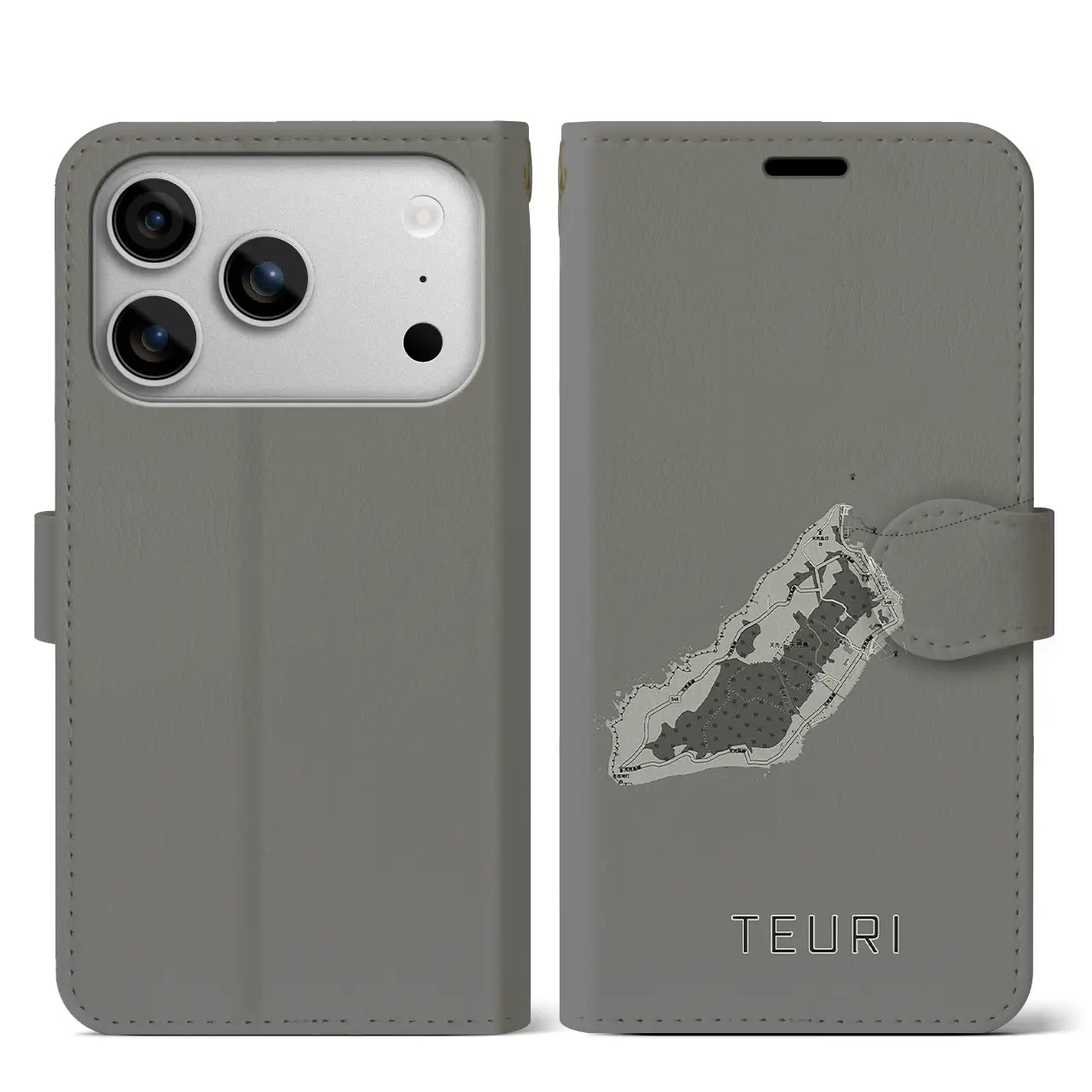 【天売(北海道)】地図柄iPhoneケース(手帳タイプ)