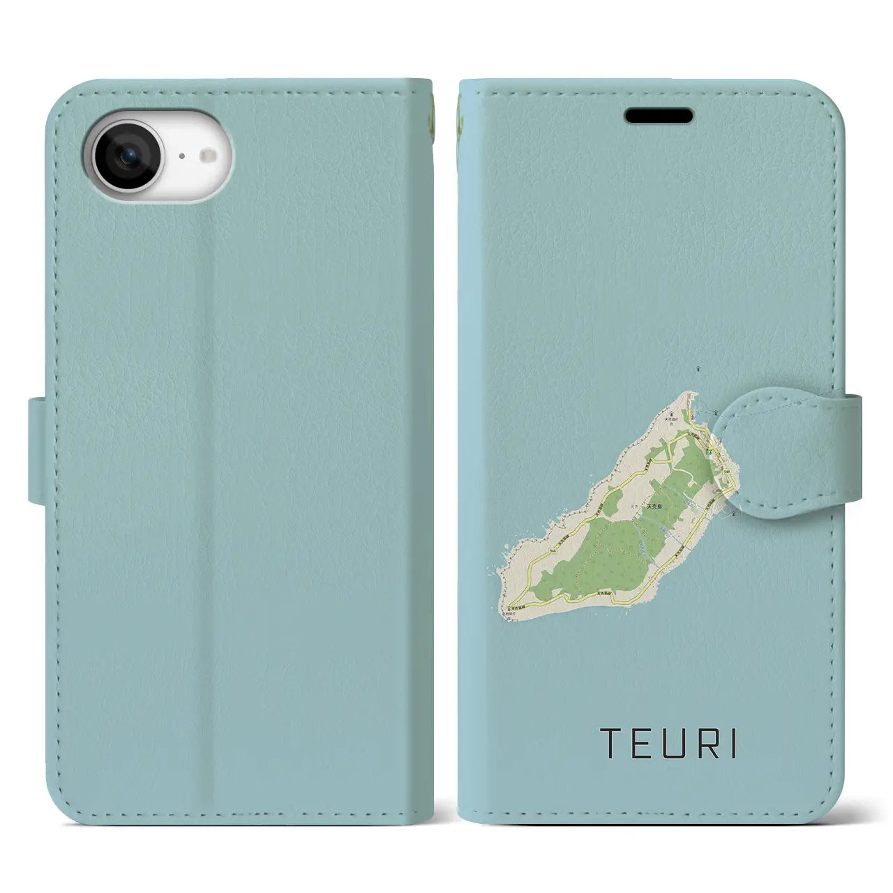 【天売(北海道)】地図柄iPhoneケース(手帳タイプ)