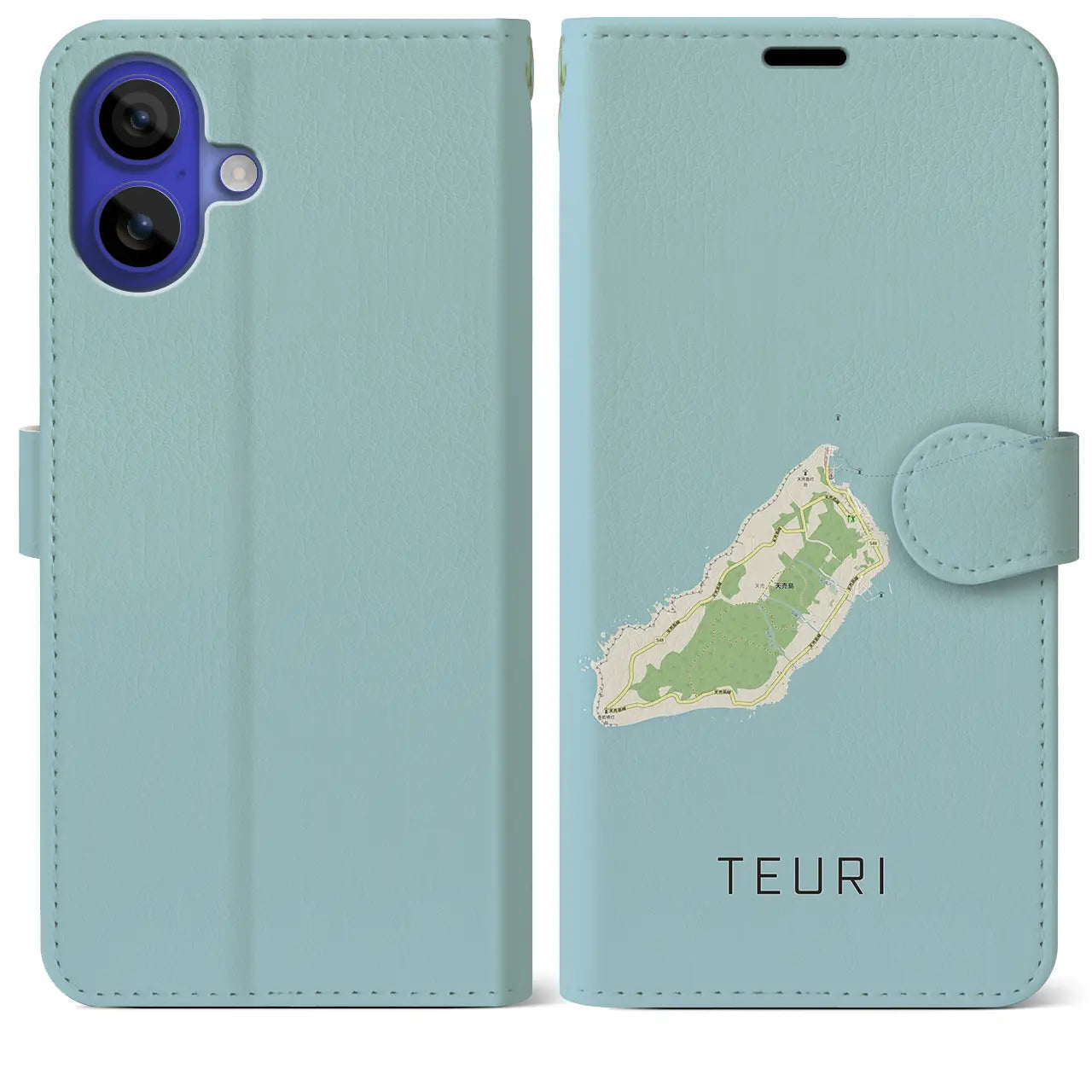 【天売(北海道)】地図柄iPhoneケース(手帳タイプ)ナチュラル・iPhone 16 Pro Max 用