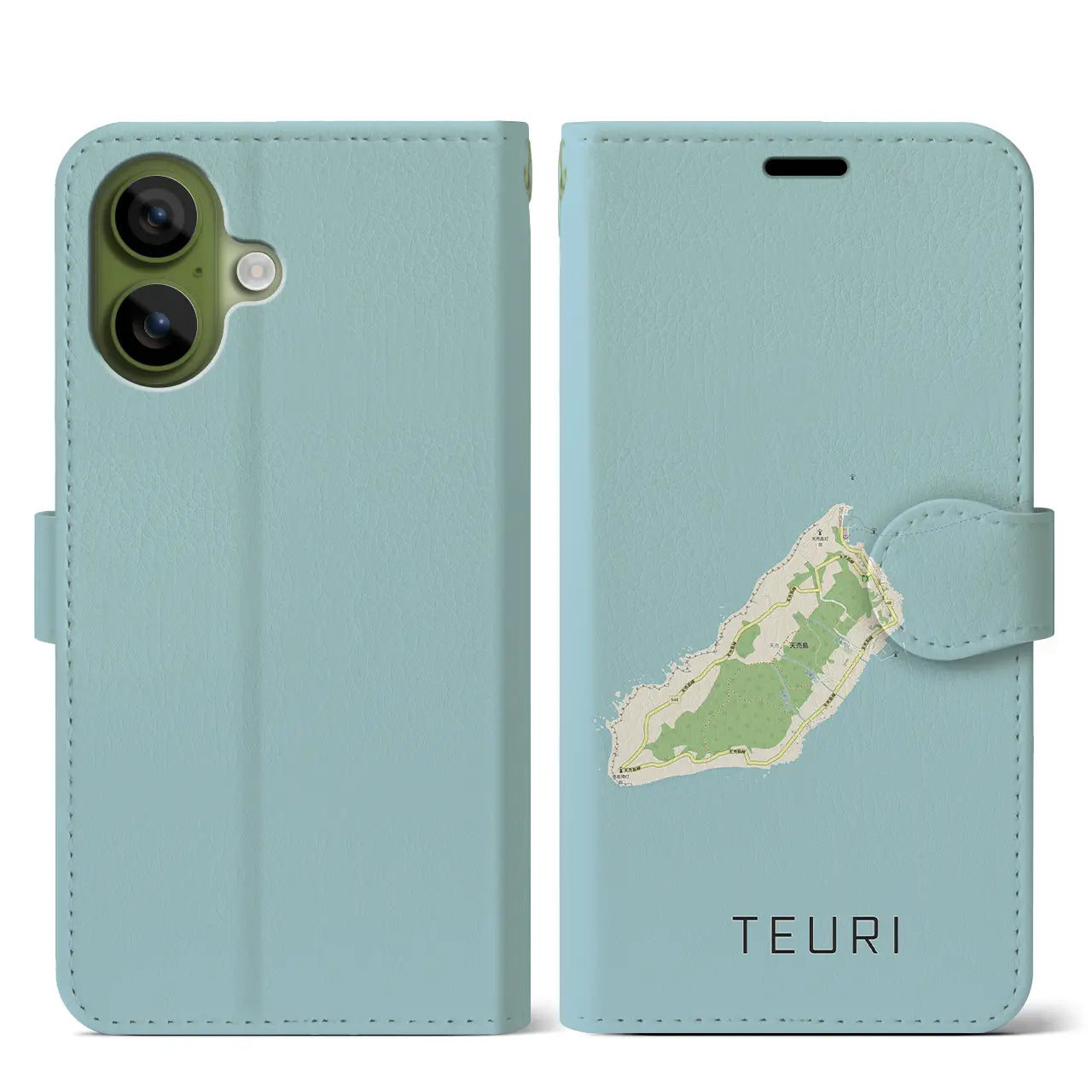 【天売(北海道)】地図柄iPhoneケース(手帳タイプ)