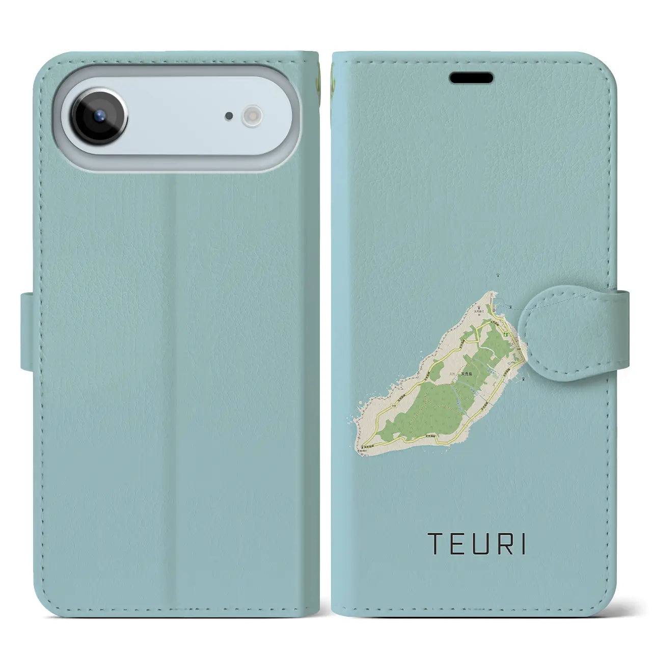 【天売(北海道)】地図柄iPhoneケース(手帳タイプ)