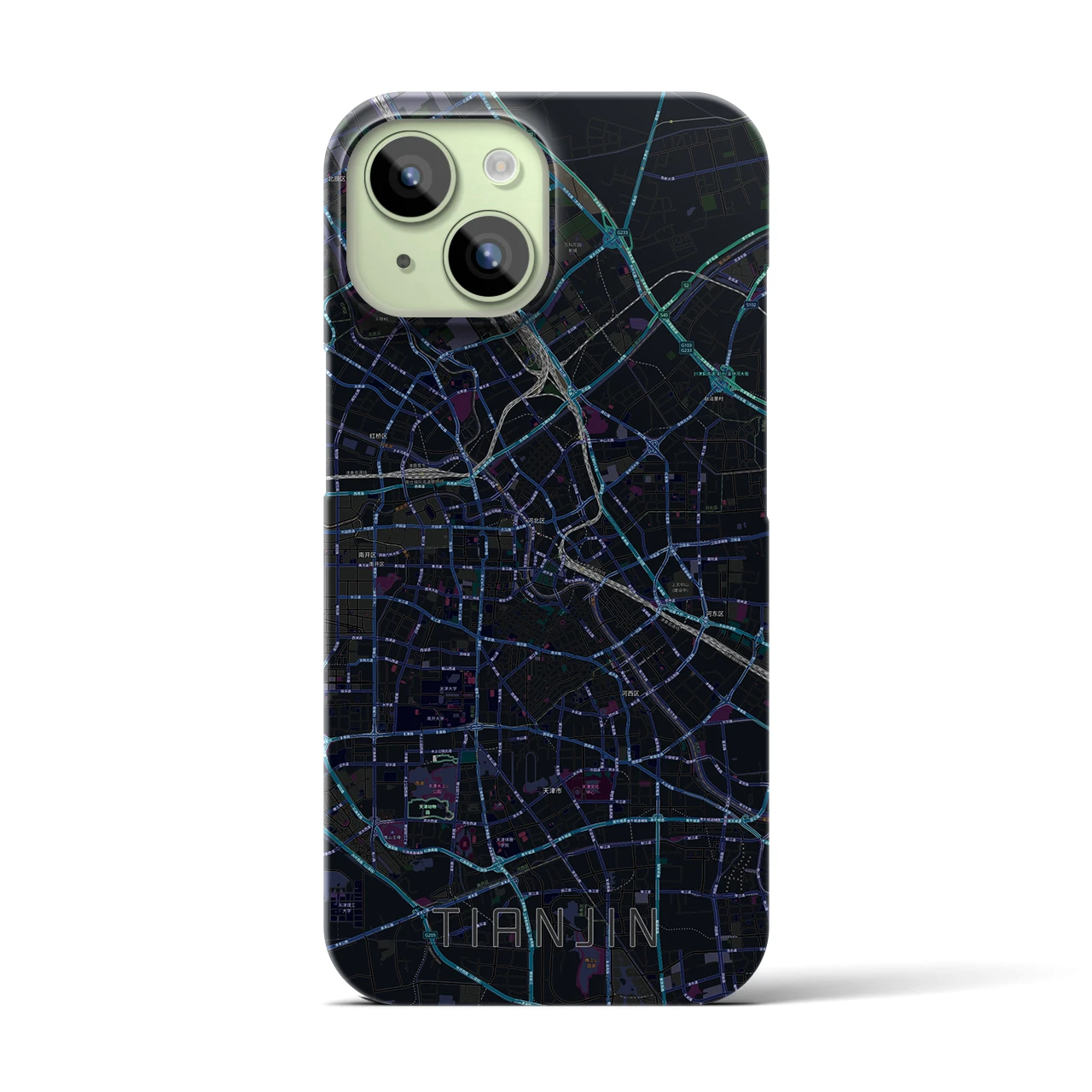 【天津(中華人民共和国)】地図柄iPhoneケース(バックカバータイプ)