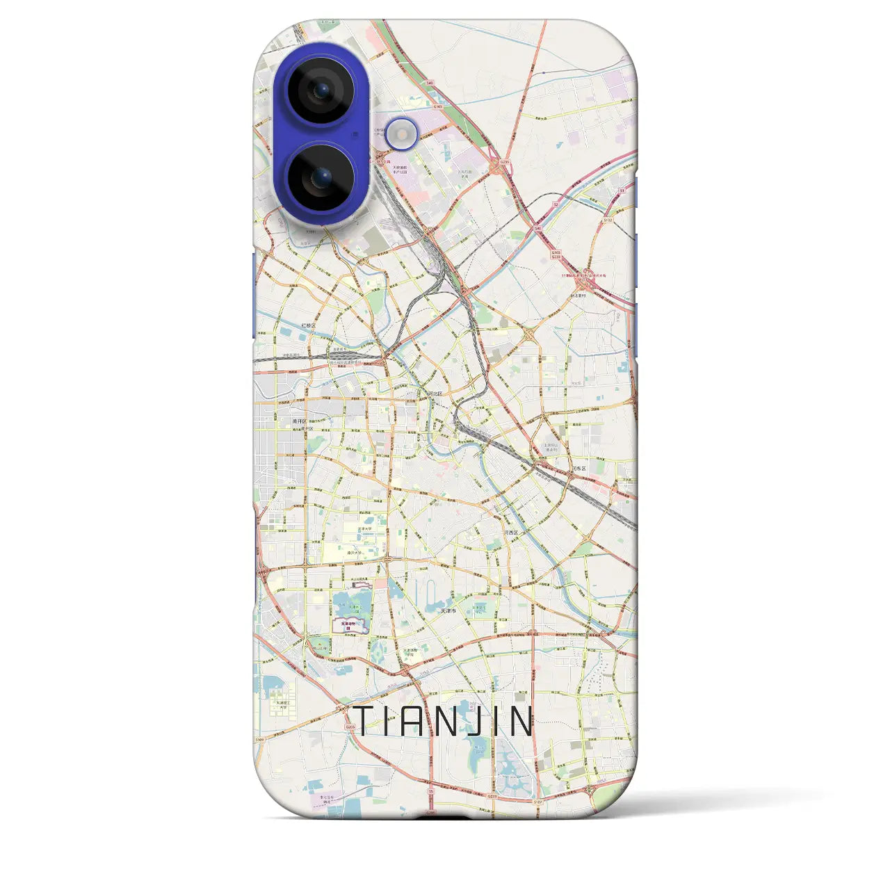 【天津(中華人民共和国)】地図柄iPhoneケース(バックカバータイプ)ナチュラル・iPhone 16 Pro Max 用