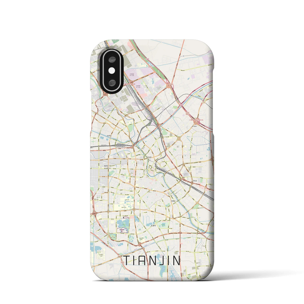 【天津(中華人民共和国)】地図柄iPhoneケース(バックカバータイプ)