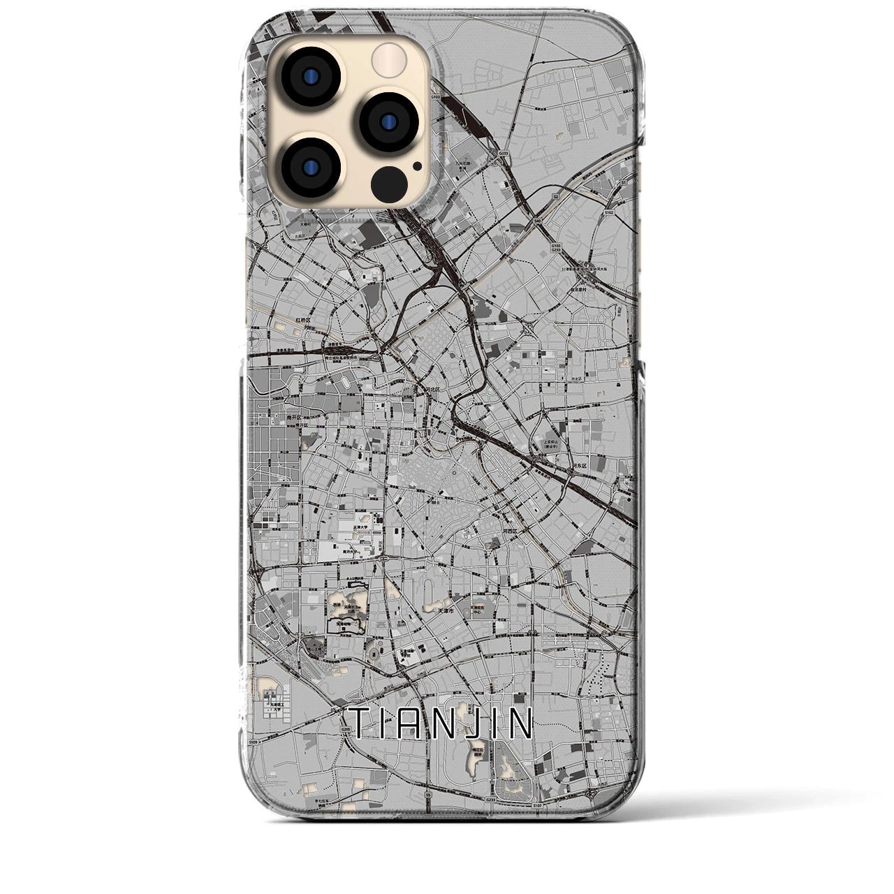 【天津(中華人民共和国)】地図柄iPhoneケース(クリアタイプ)