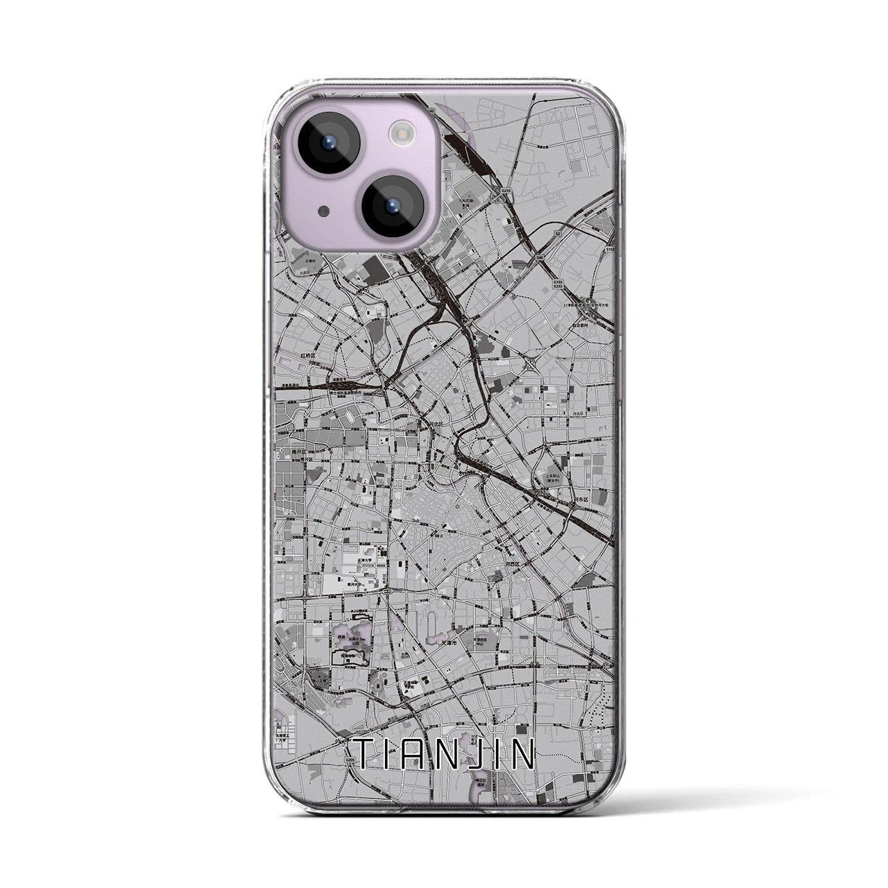 【天津(中華人民共和国)】地図柄iPhoneケース(クリアタイプ)