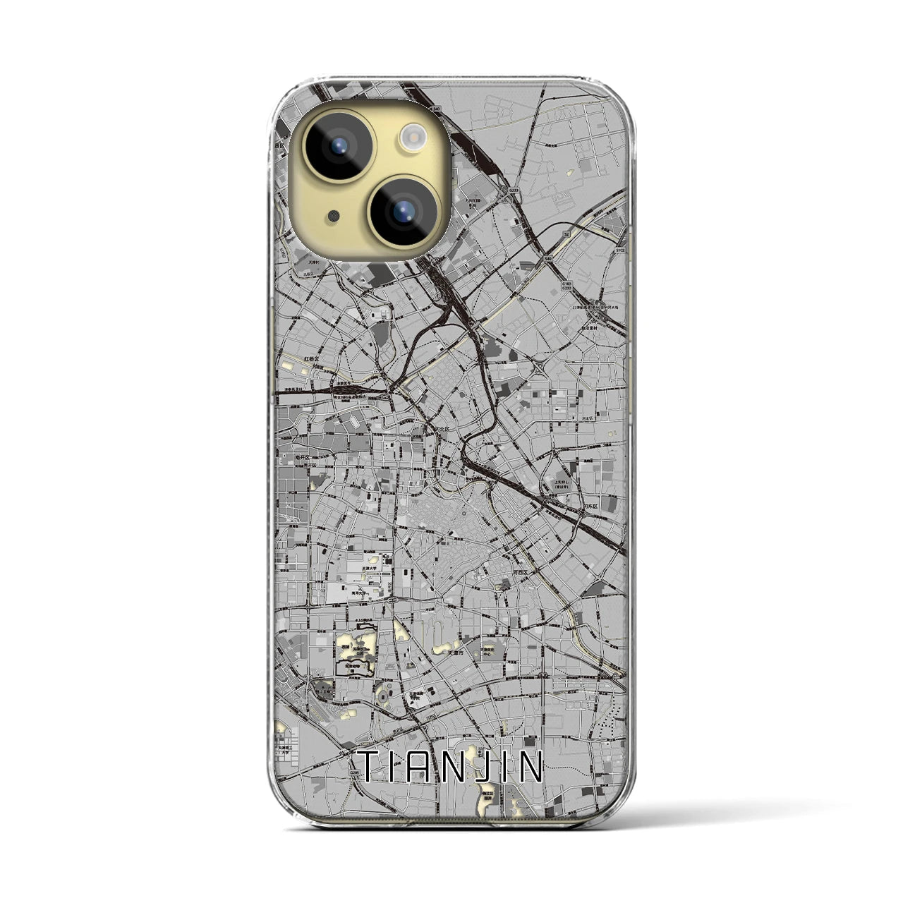 【天津(中華人民共和国)】地図柄iPhoneケース(クリアタイプ)