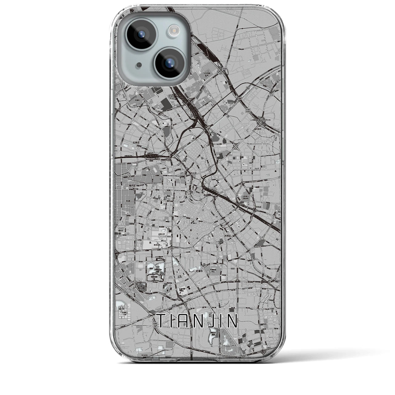 【天津(中華人民共和国)】地図柄iPhoneケース(クリアタイプ)