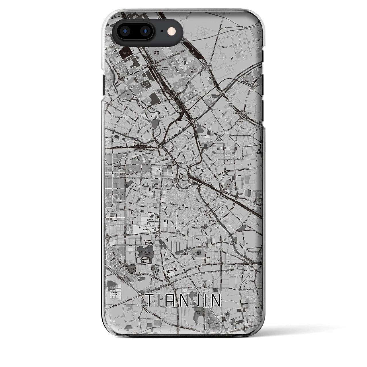 【天津(中華人民共和国)】地図柄iPhoneケース(クリアタイプ)