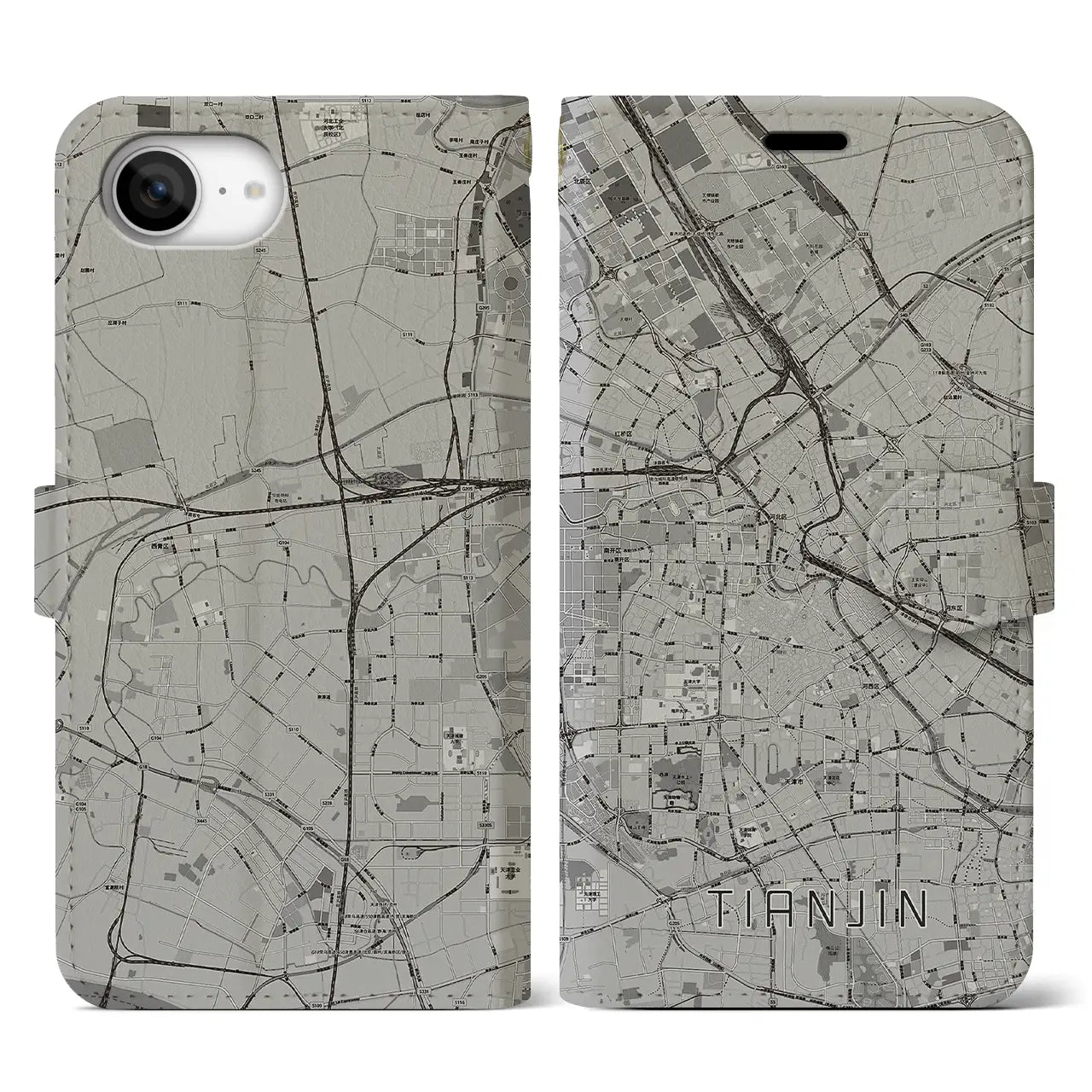 【天津(中華人民共和国)】地図柄iPhoneケース(手帳タイプ)