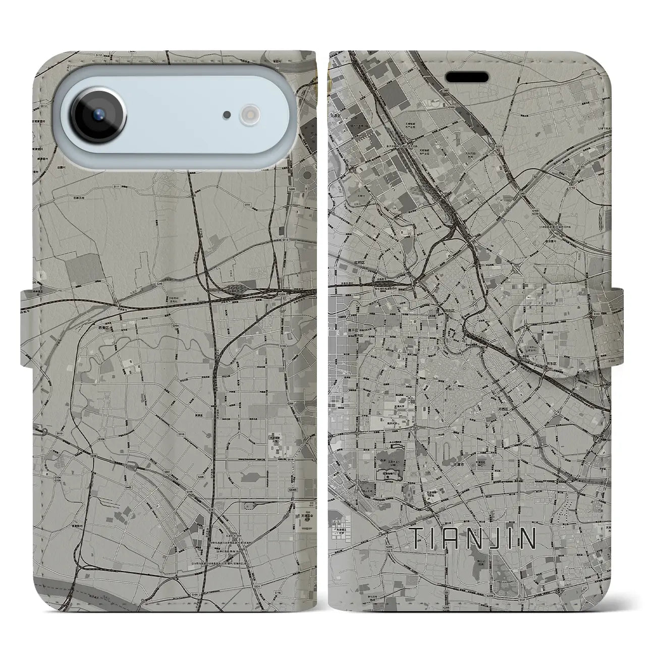 【天津(中華人民共和国)】地図柄iPhoneケース(手帳タイプ)