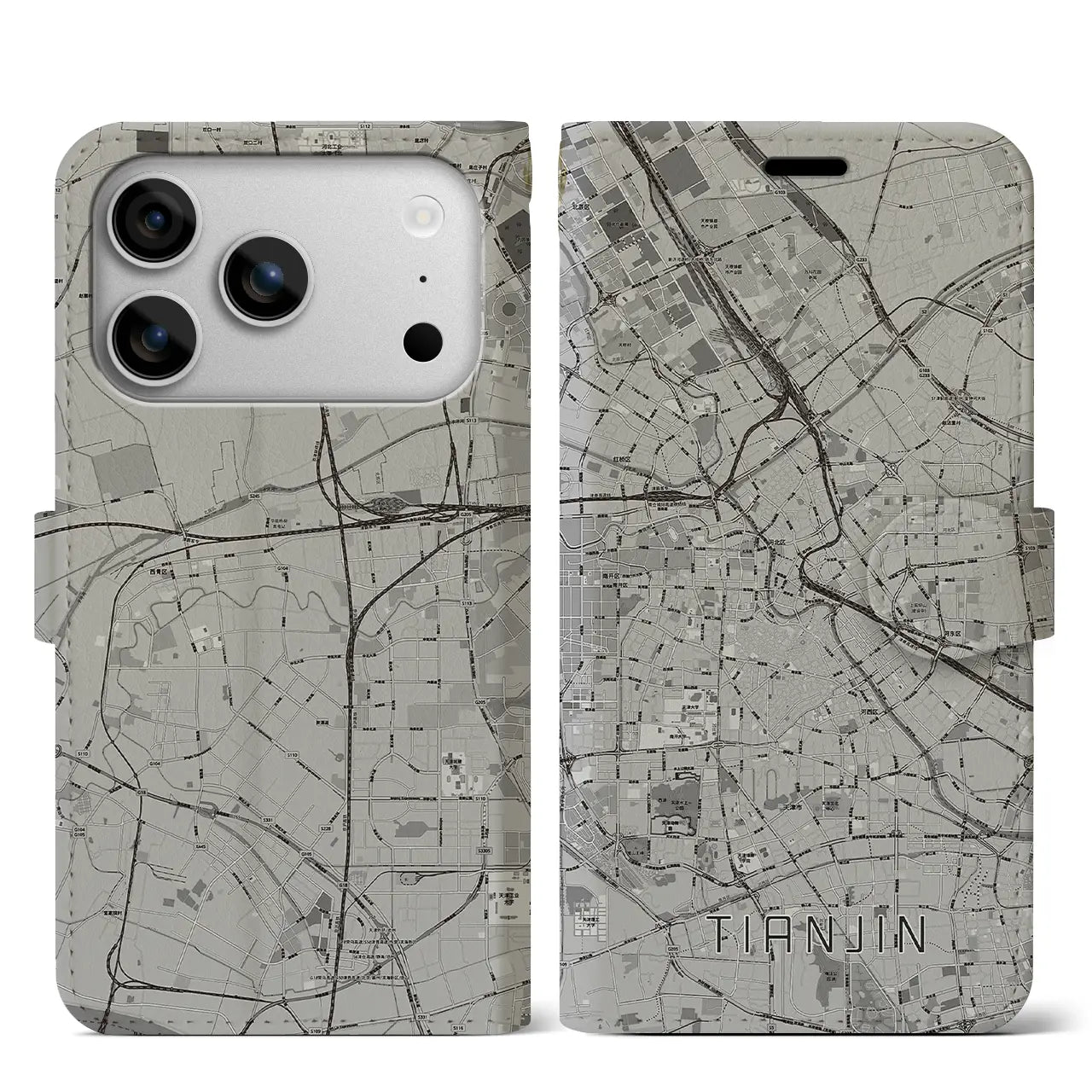 【天津(中華人民共和国)】地図柄iPhoneケース(手帳タイプ)