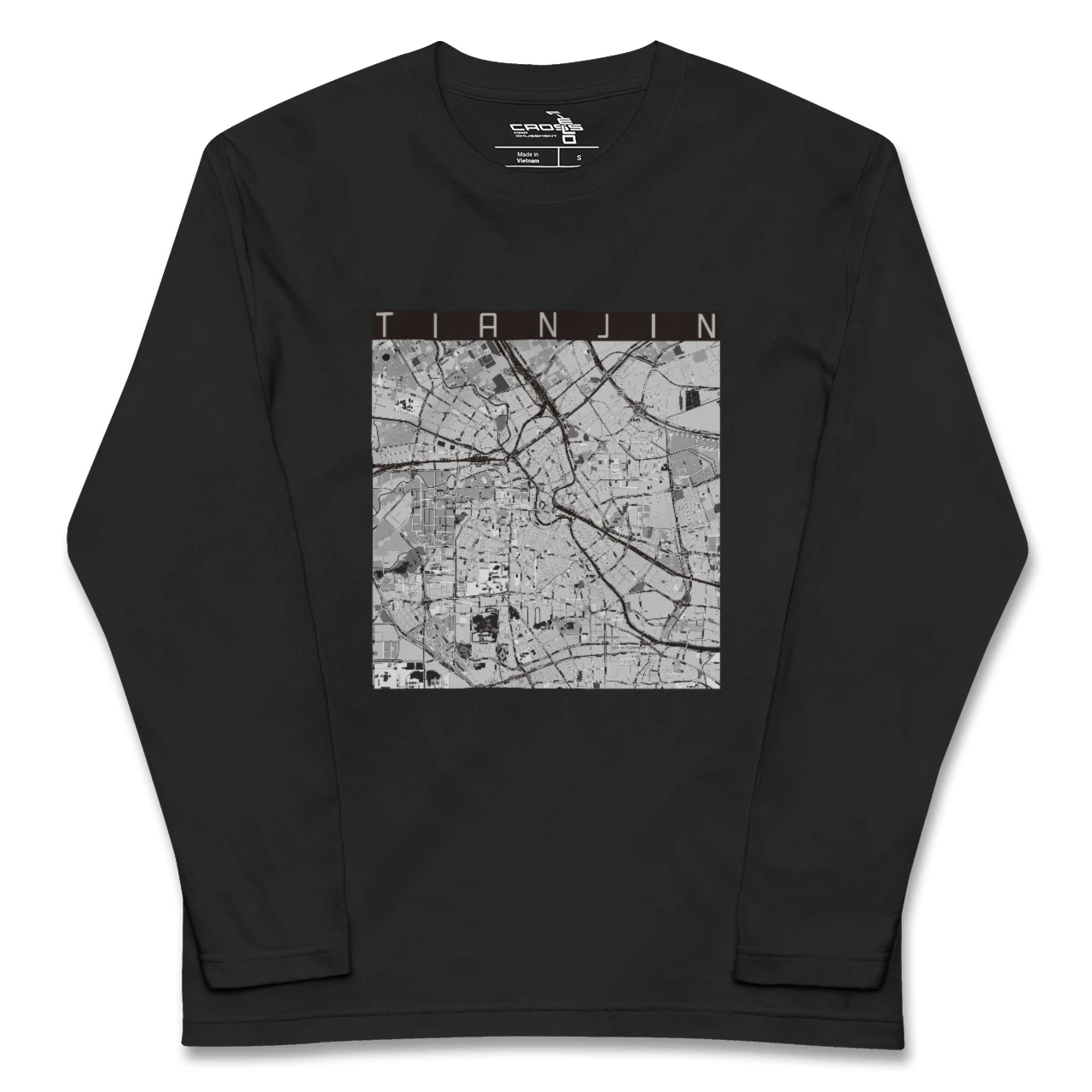 【天津(中華人民共和国)】地図柄ロングスリーブTシャツ