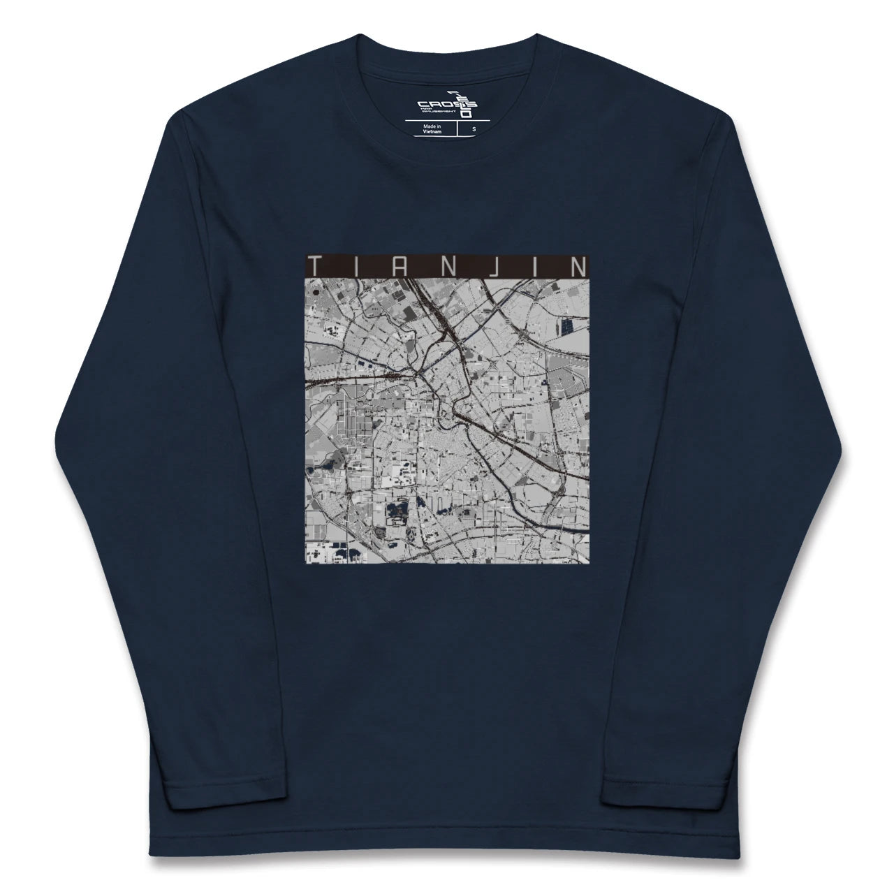 【天津(中華人民共和国)】地図柄ロングスリーブTシャツ