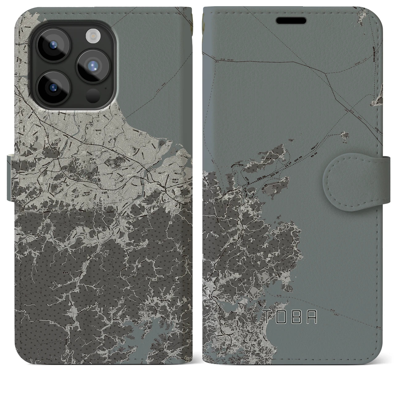 【鳥羽(三重県)】地図柄iPhoneケース(手帳タイプ)