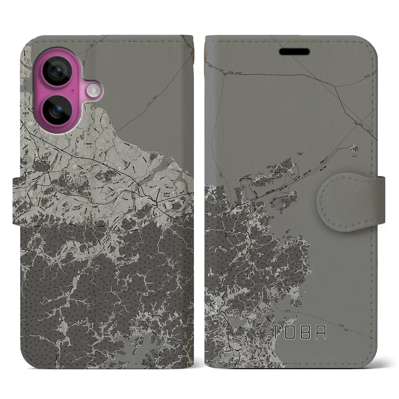 【鳥羽(三重県)】地図柄iPhoneケース(手帳タイプ)