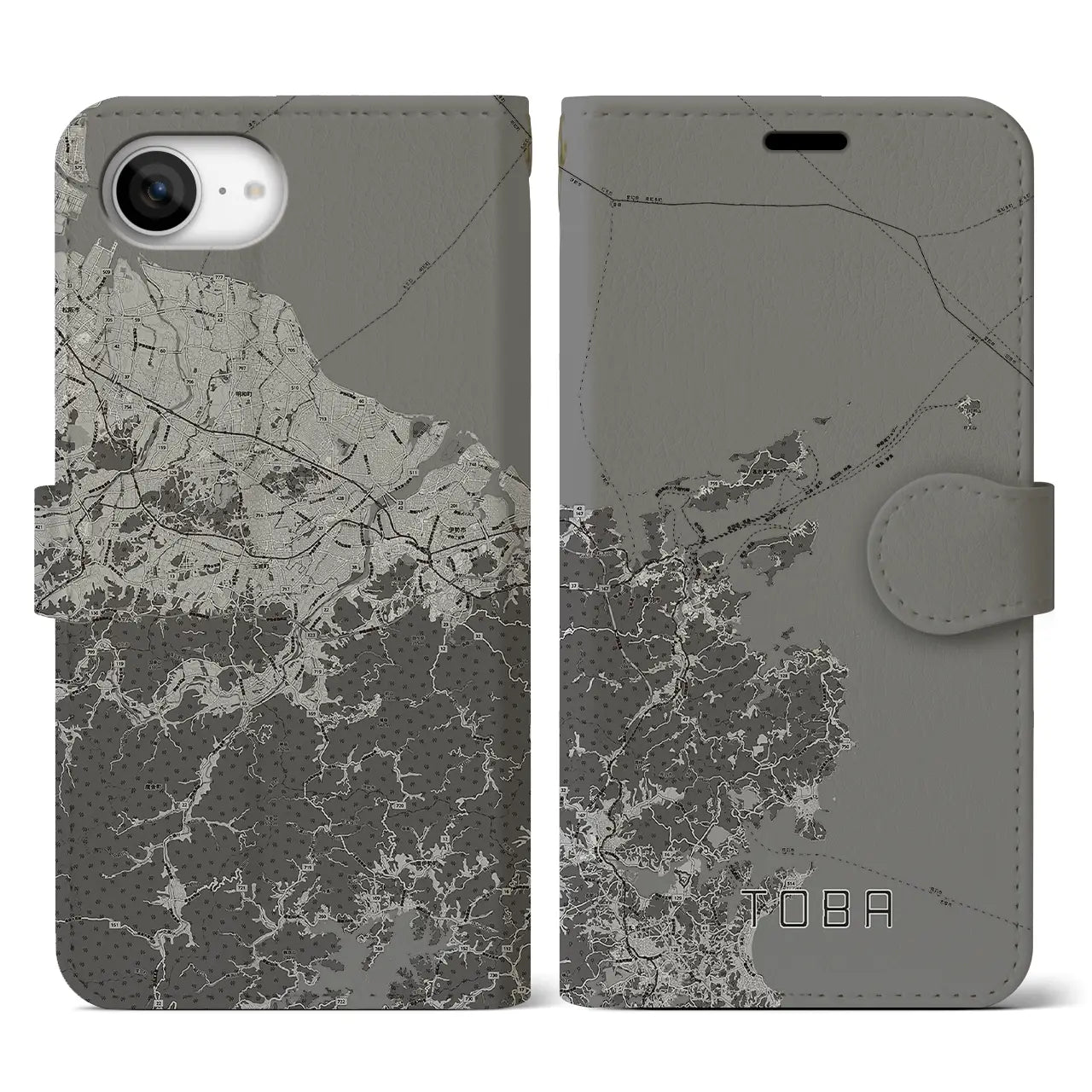 【鳥羽(三重県)】地図柄iPhoneケース(手帳タイプ)