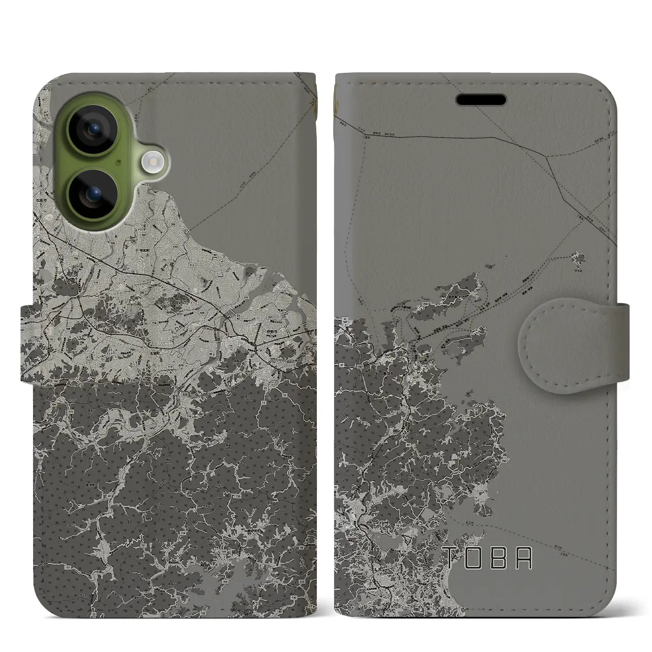 【鳥羽(三重県)】地図柄iPhoneケース(手帳タイプ)