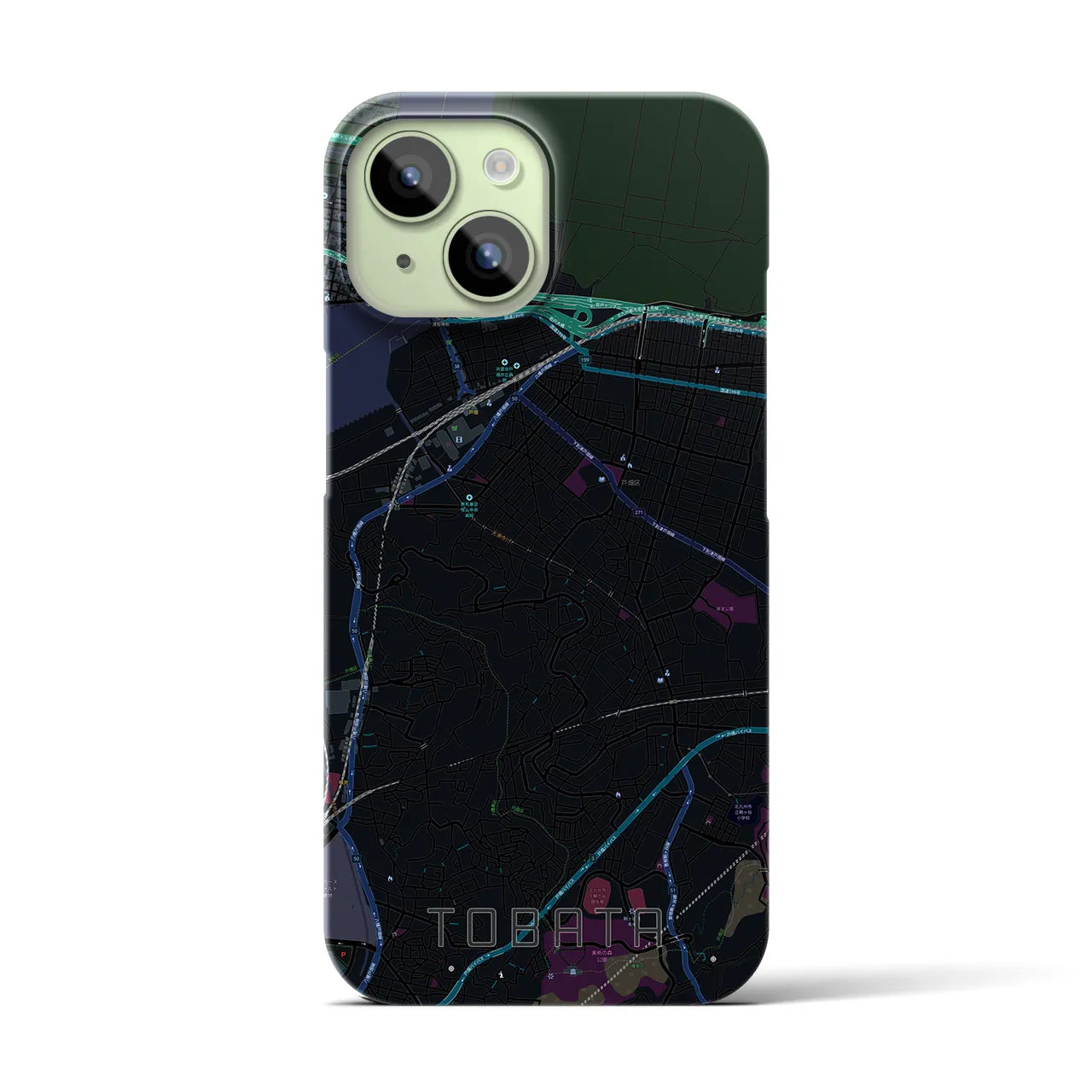 【戸畑(福岡県)】地図柄iPhoneケース(バックカバータイプ)
