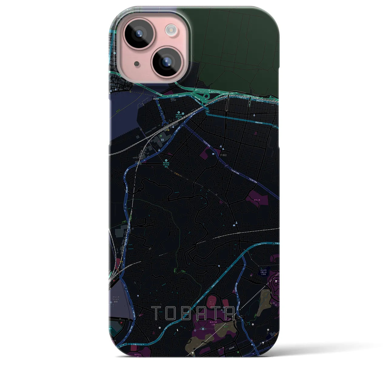 【戸畑(福岡県)】地図柄iPhoneケース(バックカバータイプ)