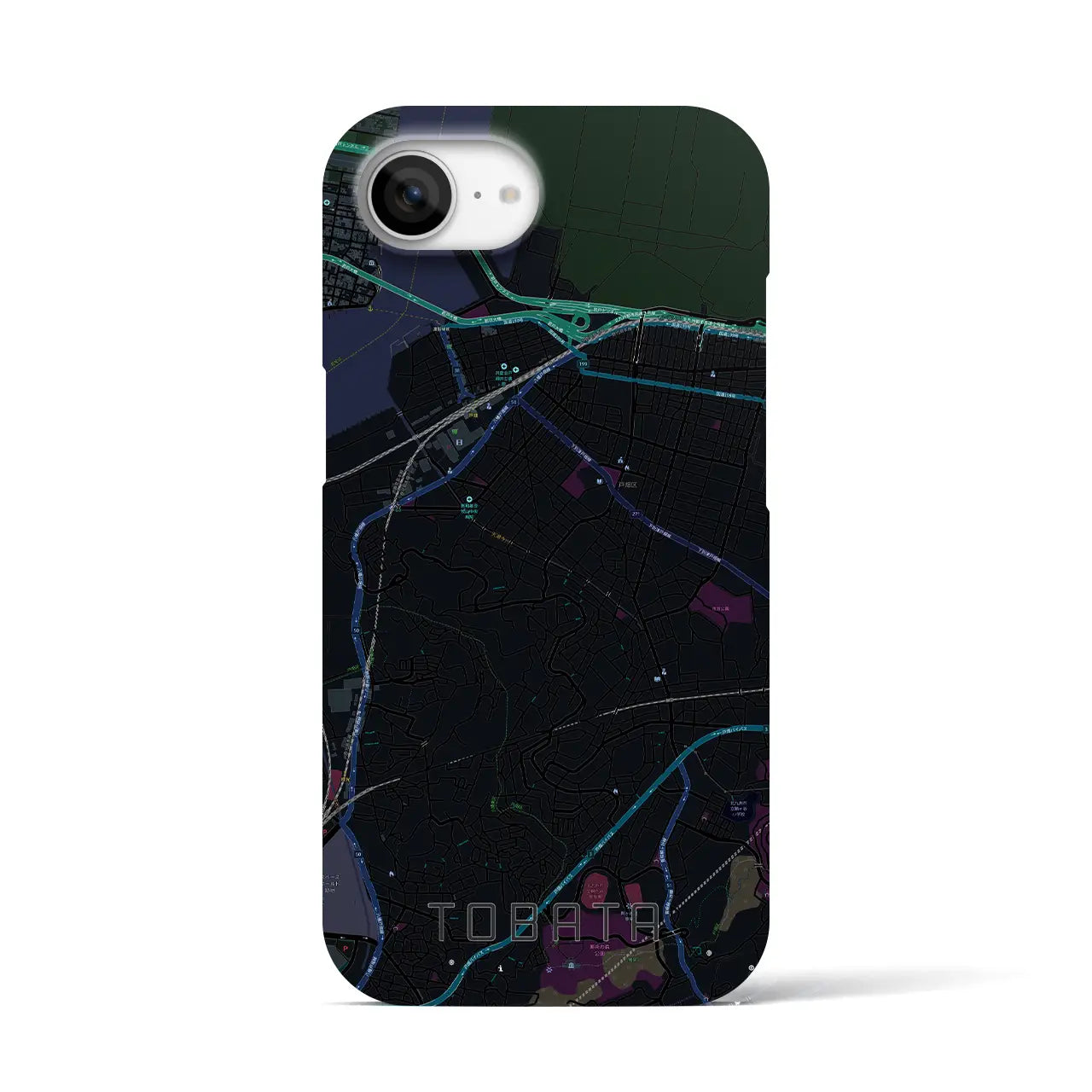 【戸畑(福岡県)】地図柄iPhoneケース(バックカバータイプ)