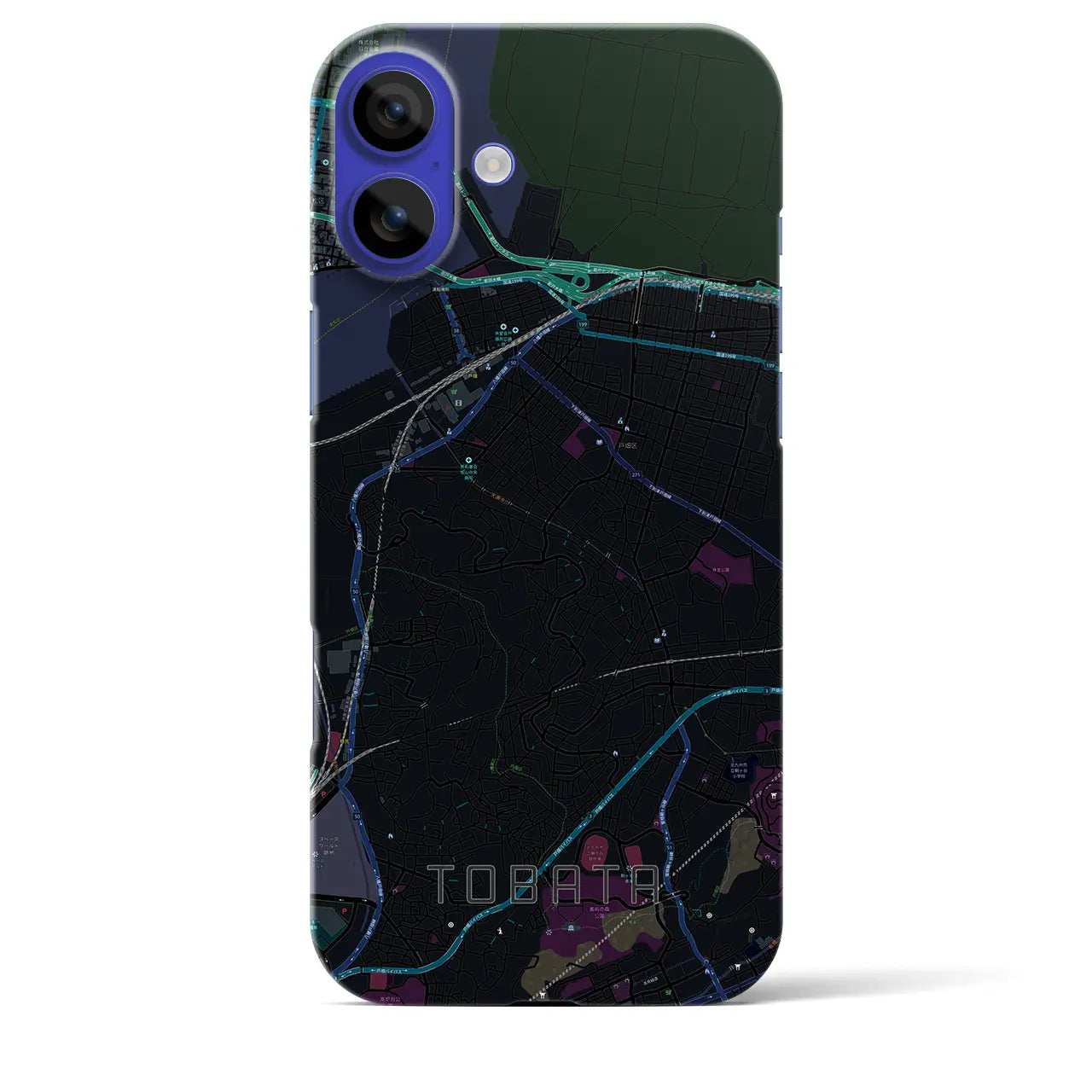 【戸畑(福岡県)】地図柄iPhoneケース(バックカバータイプ)