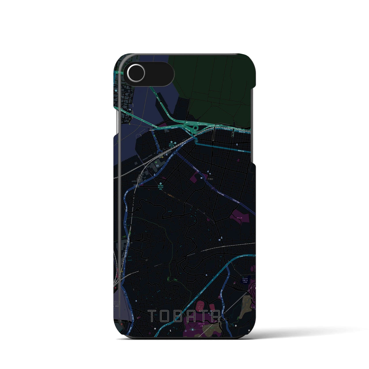 【戸畑(福岡県)】地図柄iPhoneケース(バックカバータイプ)