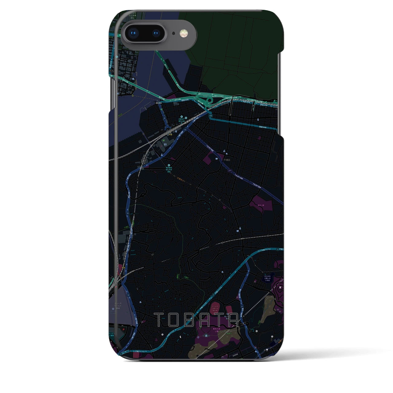 【戸畑(福岡県)】地図柄iPhoneケース(バックカバータイプ)