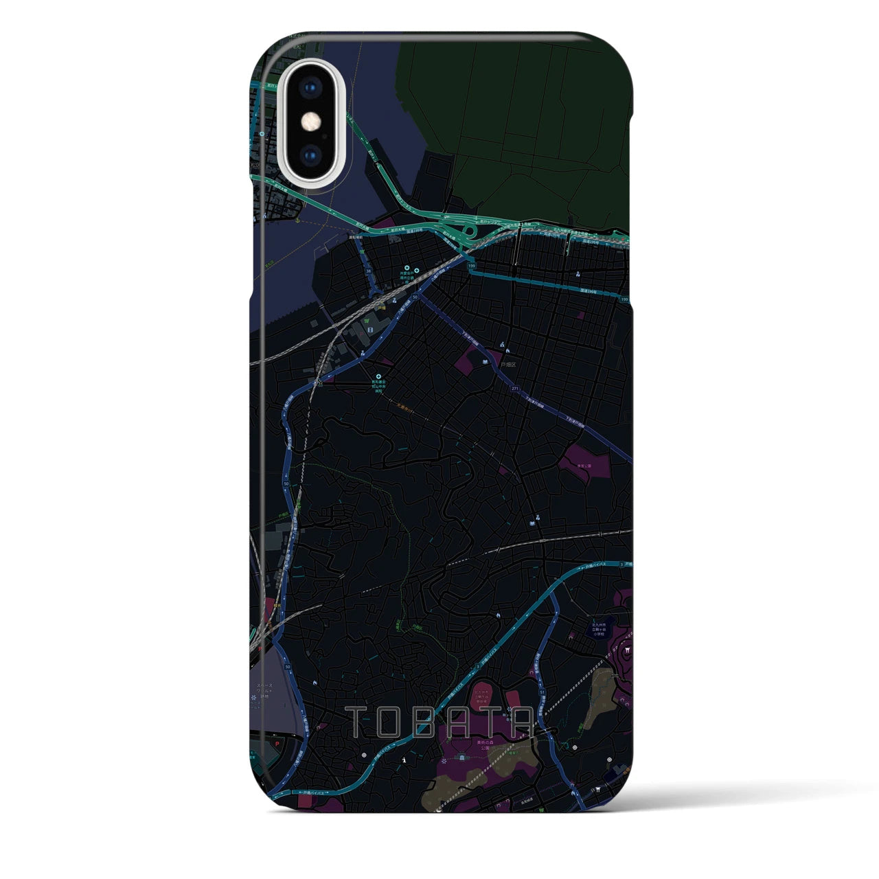 【戸畑(福岡県)】地図柄iPhoneケース(バックカバータイプ)