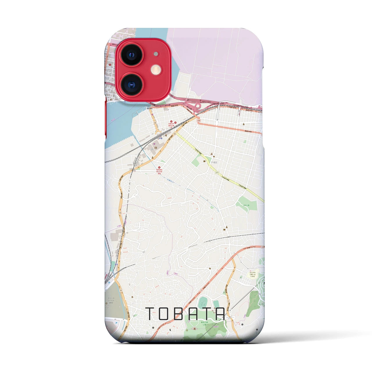 【戸畑(福岡県)】地図柄iPhoneケース(バックカバータイプ)