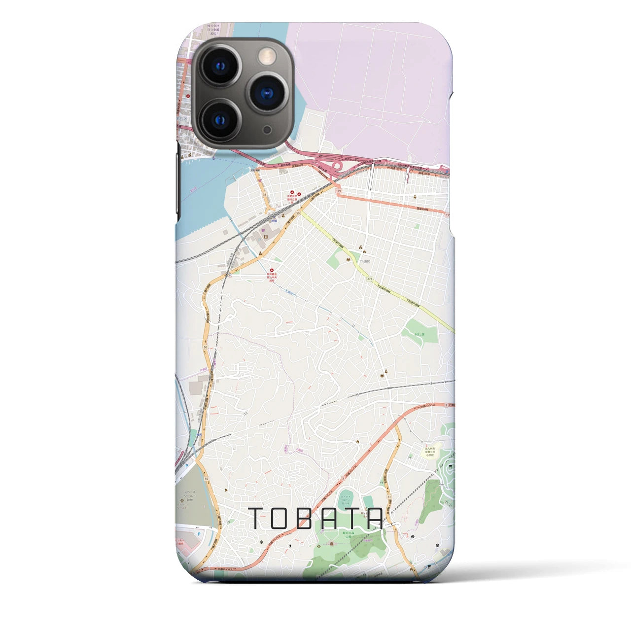 【戸畑(福岡県)】地図柄iPhoneケース(バックカバータイプ)