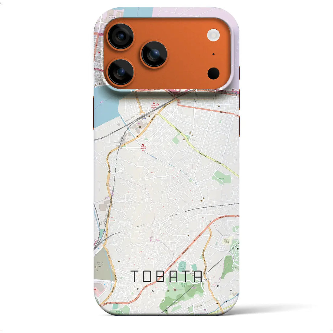 【戸畑(福岡県)】地図柄iPhoneケース(バックカバータイプ)ブラック・iPhone 17 Pro Max 用