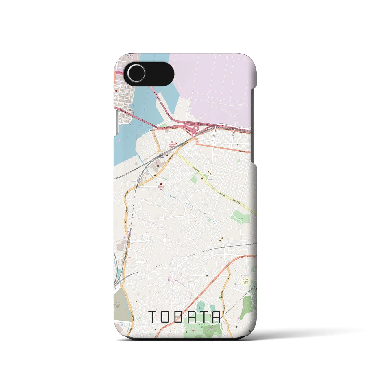 【戸畑(福岡県)】地図柄iPhoneケース(バックカバータイプ)