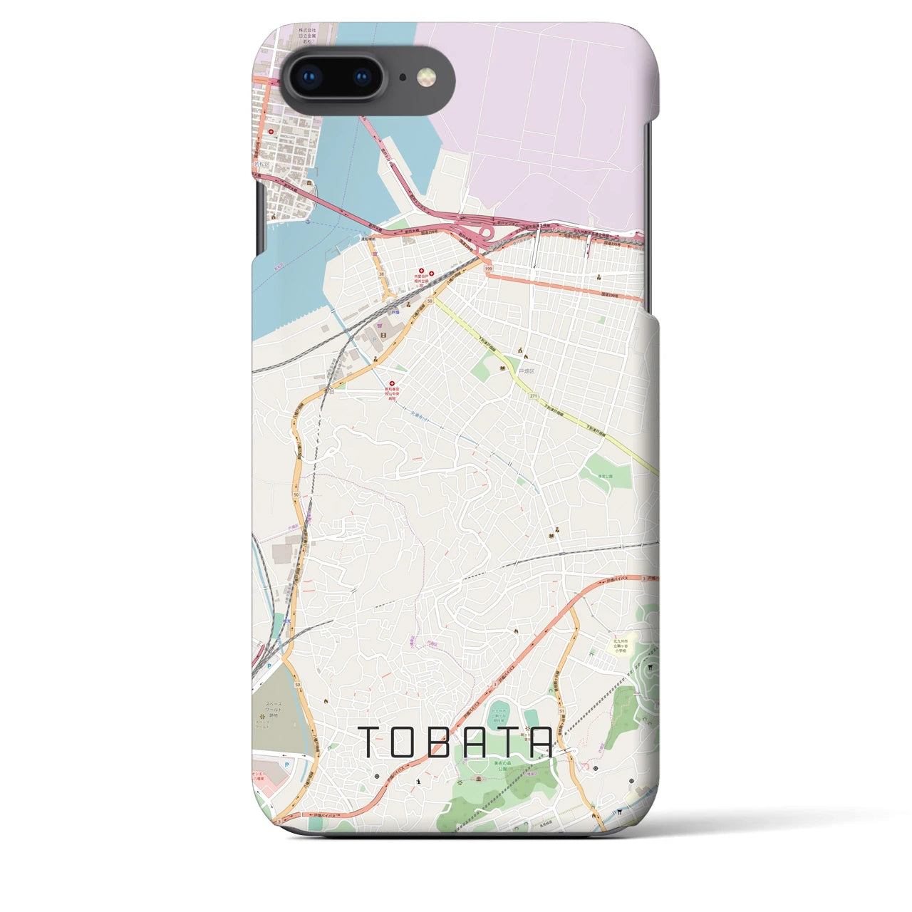 【戸畑(福岡県)】地図柄iPhoneケース(バックカバータイプ)