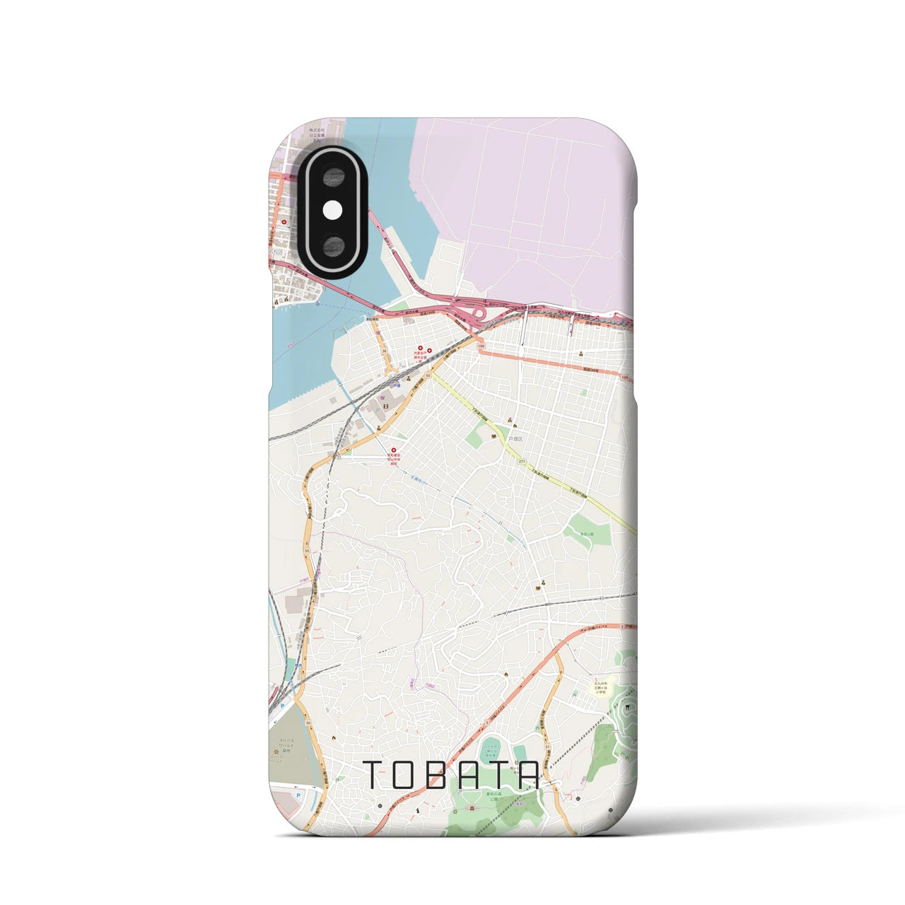【戸畑(福岡県)】地図柄iPhoneケース(バックカバータイプ)